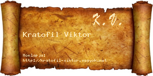 Kratofil Viktor névjegykártya